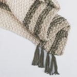 Amity home skye laurel throw in cream  olive   chunky knit with tassels