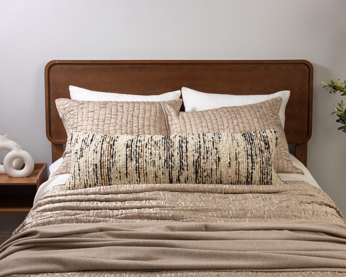 Amity home lavonia x long bolster in ivory   striped woven texture