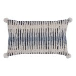 Amity home stewart bolster in blue neutral   textured woven pattern