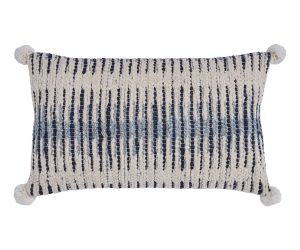 Amity home stewart bolster in blue neutral   textured woven pattern
