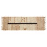 Amity home omie runner in natural jute with dark stripe   hand woven texture
