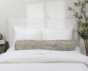 Amity home hosiah tube pillow in granite   textured woven pattern