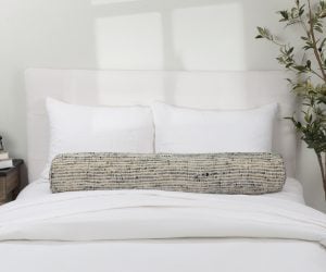 Amity home hosiah tube pillow in granite   textured woven pattern