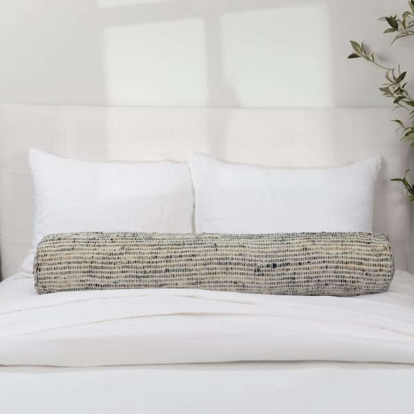 Amity Home Hosiah Tube Pillow in Granite - Textured Woven Pattern