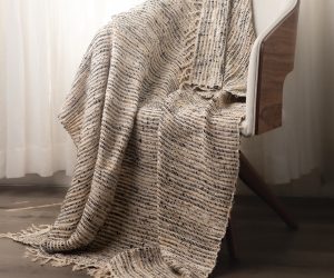 Amity home hosiah throw in granite   open weave texture