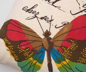 Amity home yuma butterfly pillow in natural multi   vibrant butterfly print