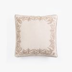 Amity home ruffina pillow in natural   intricate embroidered border