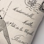 Amity home mademoiselle pillow in natural   french postcard print