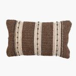 Amity home clara bolster in russett   hand woven stripe pattern