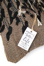 Amity home blakely bolster in bronze   appliqué fabric detail