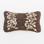 Amity home minnix lumbar pillow in cypress   fabric petal appliques
