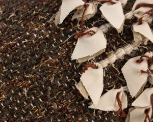 Amity home minnix lumbar pillow in cypress   textured tweed  fabric patches