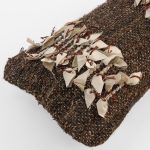 Amity home minnix lumbar pillow in cypress   textured weave with fabric loops