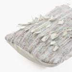 Amity home minnix lumbar pillow in mineral multi   textured woven design