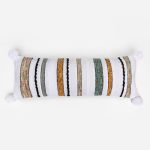 Amity home maryam bolster in ochre multi stripe   woven stripe texture
