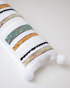 Amity home maryam bolster in ochre   woven striped texture