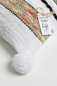 Amity home maryam bolster in ochre stripe   woven texture