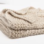 Raj Cable Knit, Cloud Cream, Throw - Image 3