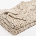 Amity home raj cable knit throw in cloud cream   chunky knit weave