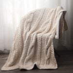 Amity home raj cable knit throw in cloud cream   chunky cable knit texture