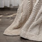 Raj Cable Knit, Cloud Cream, Throw - Image 5