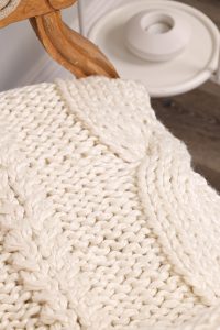 Amity home raj cable knit throw in off white   chunky cable knit texture
