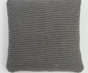 Amity home perrin cable knit sham in grey   textured knit design
