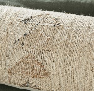 Amity home etowah x long bolster in natural beige   coarse woven texture