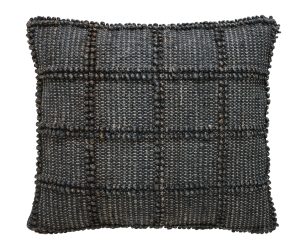 Amity home caldwell pillow in charcoal   textured woven grid