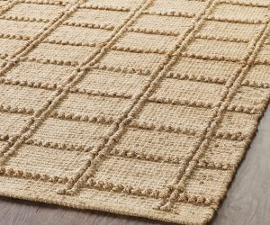 Amity home millie  mallory collection rug in natural   raised grid texture