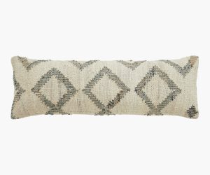 Amity home neeva x long bolster in natural   textured woven diamond pattern