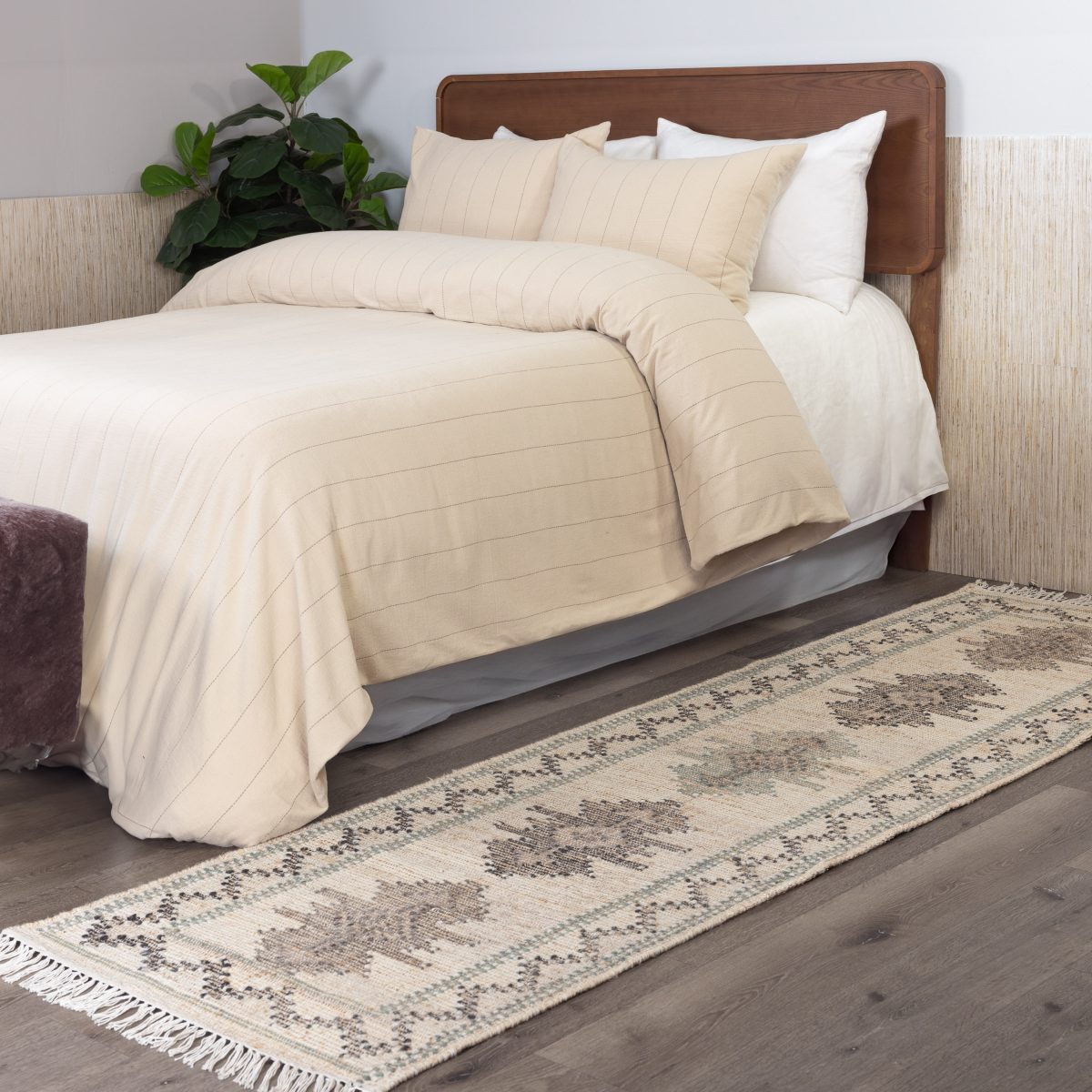 Amity home ashby runner in natural   geometric pattern with fringe