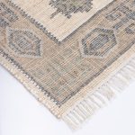 Amity home myrtle rug in natural  muted blue   woven geometric pattern