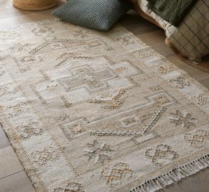 Amity home turner rug in natural beige   textured geometric weave