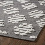 Amity home elba rug in grey with white pattern   tufted geometric pattern