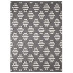 Amity home elba rug in grey with white geometric pattern   textured tufted design