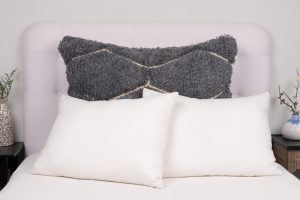 Amity home monroe dutch euro in charcoal grey   shaggy geometric texture