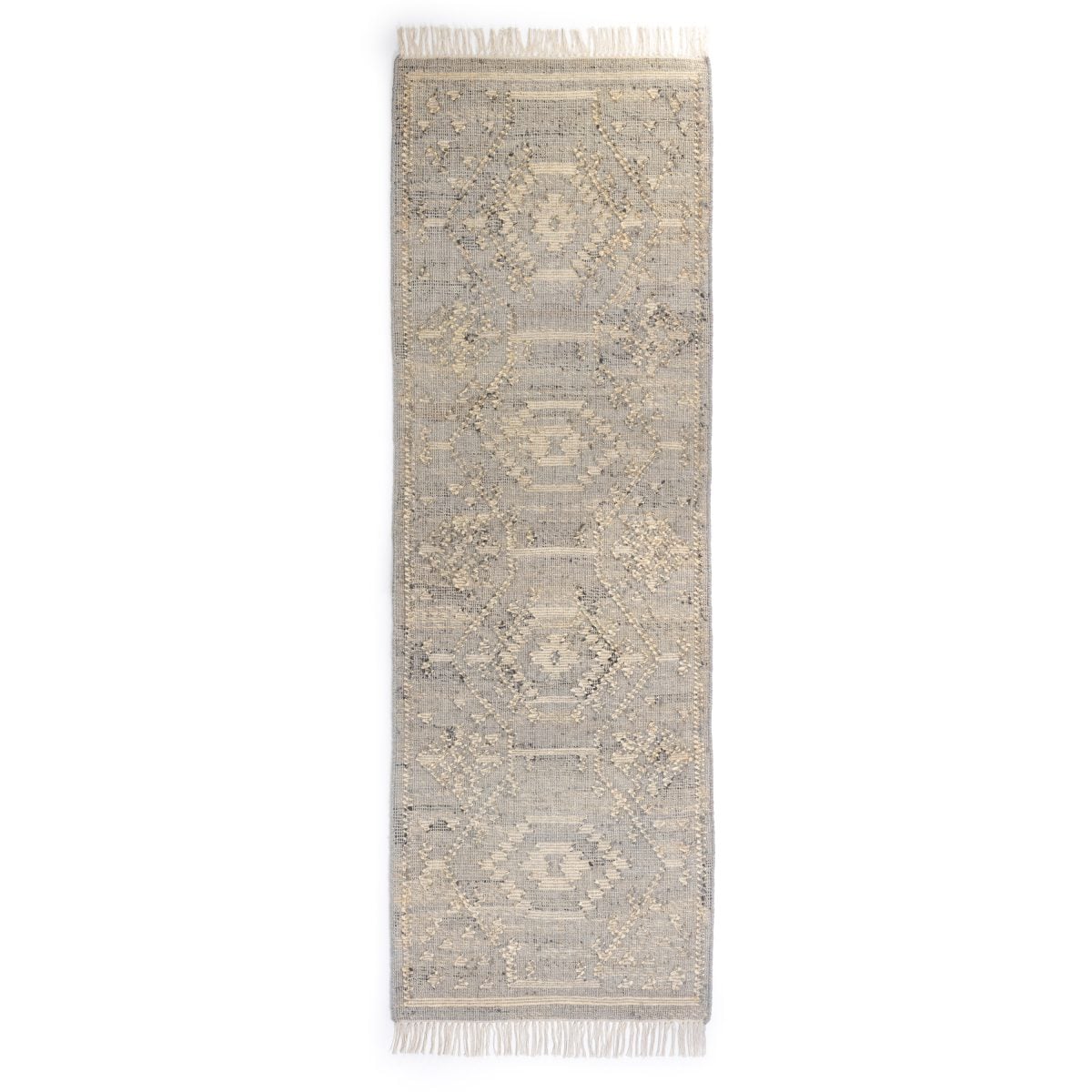 Amity home gwenith runner in greynatural   geometric woven pattern