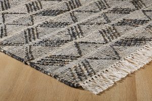Amity home dixx rug in natural  charcoal   textured diamond pattern
