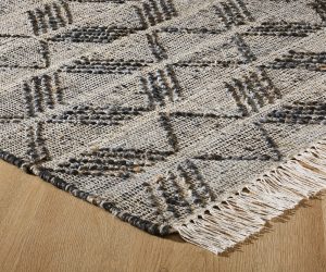 Amity home dixx rug in natural  charcoal   textured diamond pattern