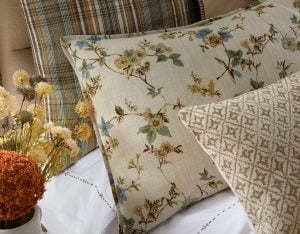 Amity home elissa  reynolds collection in muted tones   elegant floral pattern