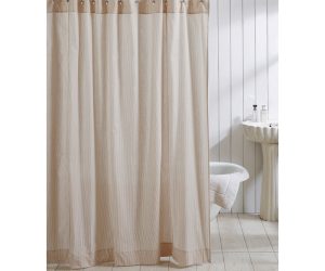 Amity home cotton seersucker shower curtain in taupe   seersucker texture
