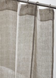 Amity home zach shower curtain in natural plaid   linen weave