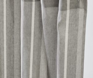 Amity home clement shower curtain in grey striped   vertical stripes