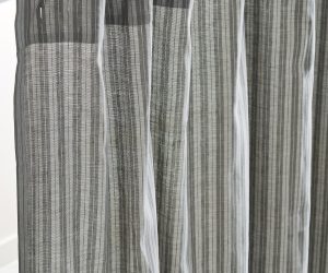 Amity home hayes stripe shower curtain in grey stripe   textured vertical stripes