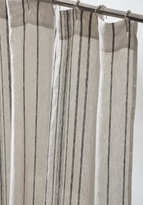 Amity home verne stripe shower curtain in natural stripe   linen texture