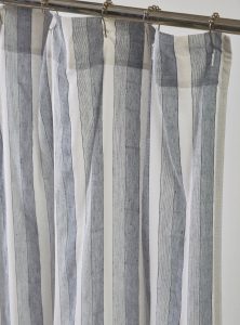 Amity home berkley shower curtain in blue stripe   woven texture