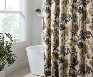 Amity home adair shower curtain in multi color floral   artistic floral pattern