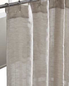 Amity home rocco stripe shower curtain in oatmeal   textured vertical stripes