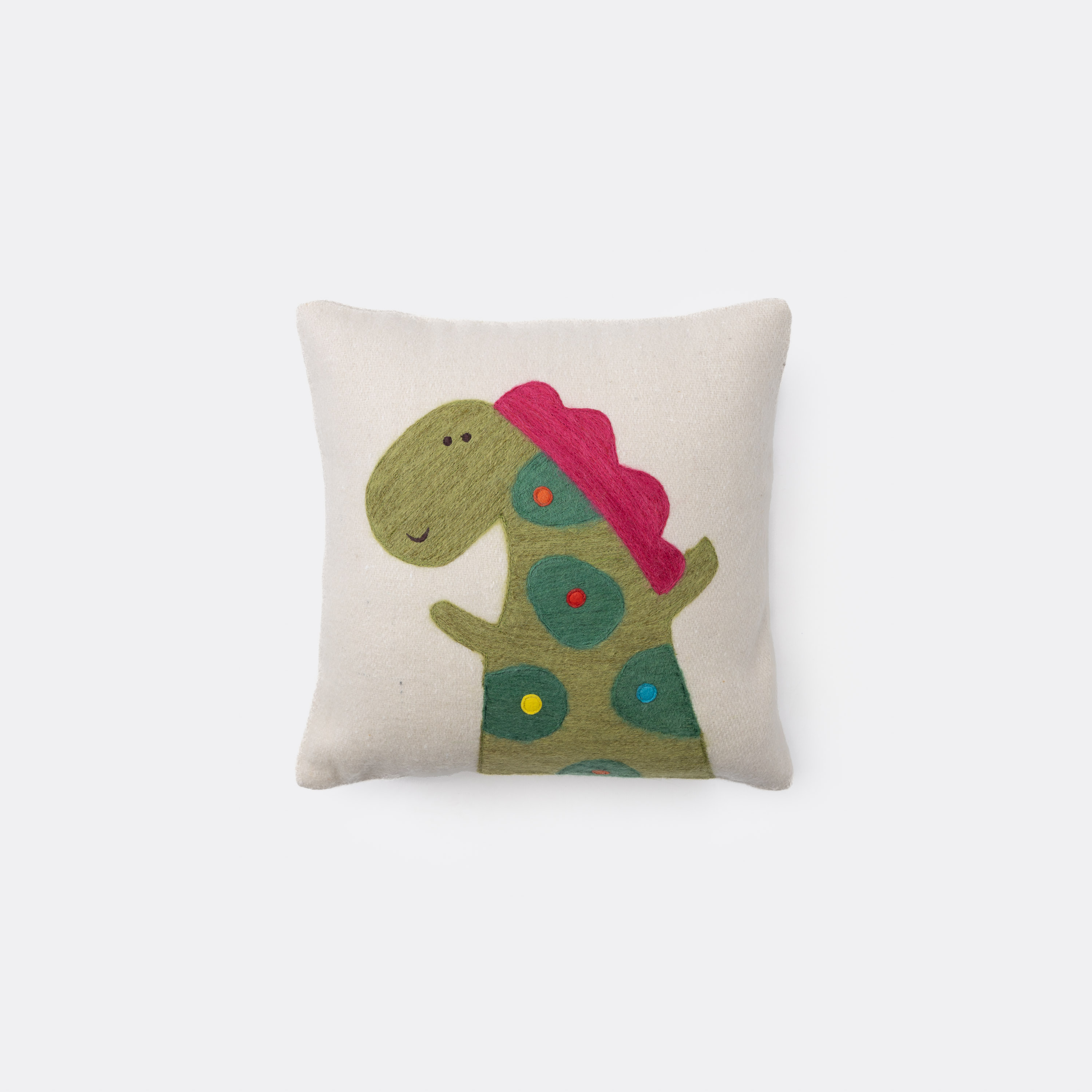 Sg11117 | Amity Home Amity home alligator wool felt pillow in cream playful felt applique